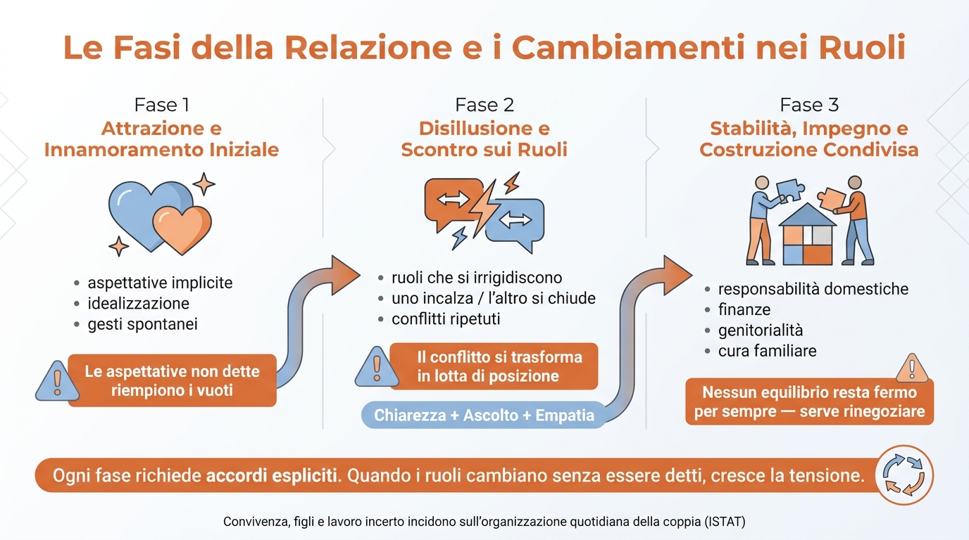 Le Fasi della Relazione e i Cambiamenti nei Ruoli di Coppia