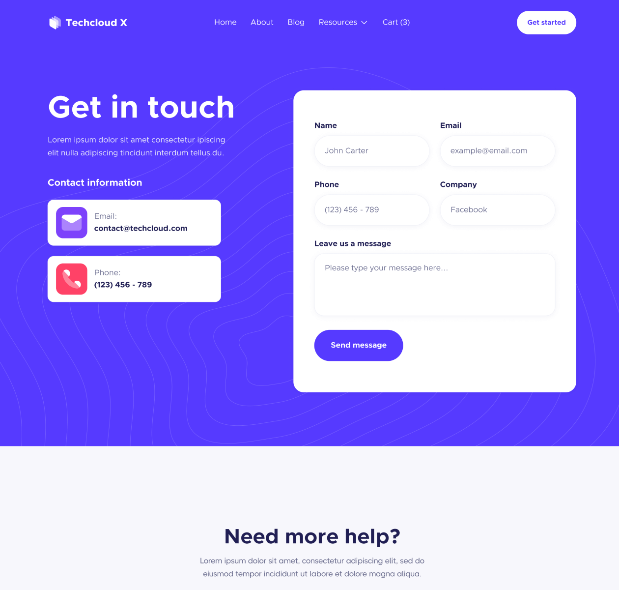 Contact - Techcloud X Webflow Template