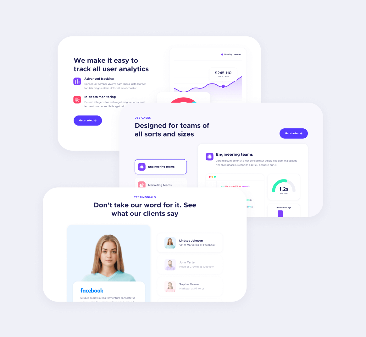 Sections Included - Techcloud X Webflow Template