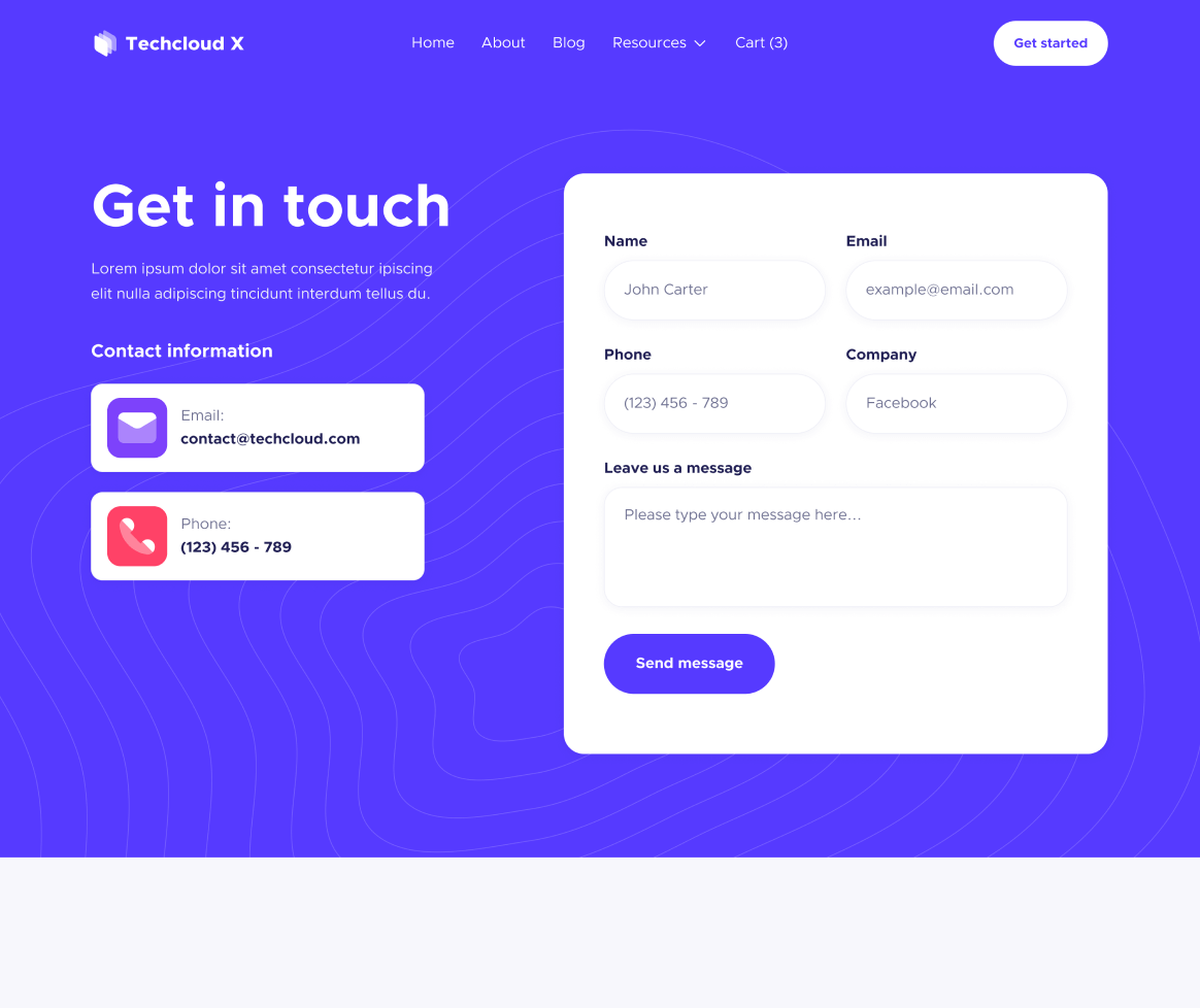 Contact - Techcloud X Webflow Template