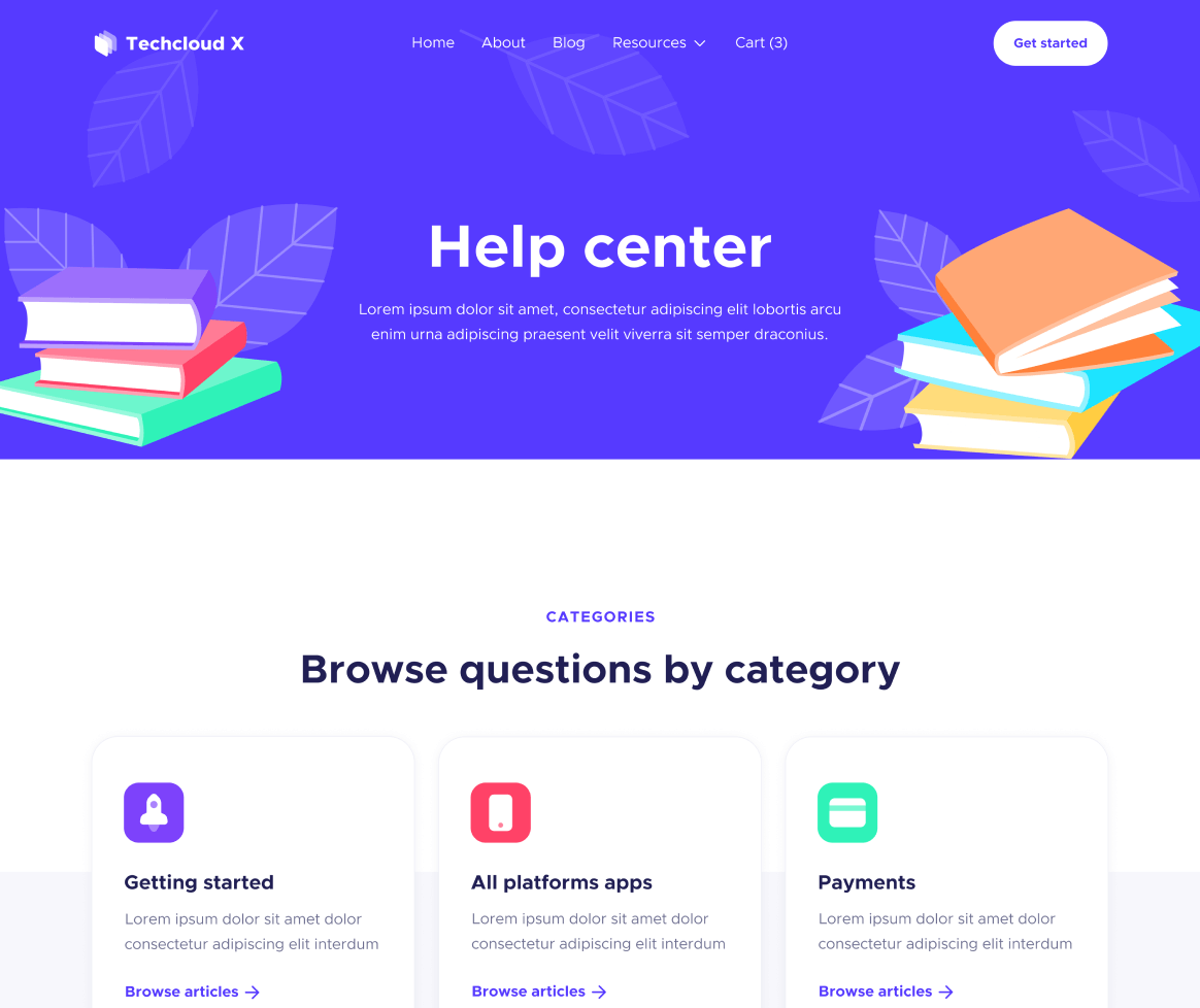 Help Center - Techcloud X Webflow Template