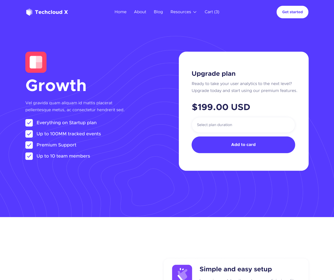 Pricing Single - Techcloud X Webflow Template