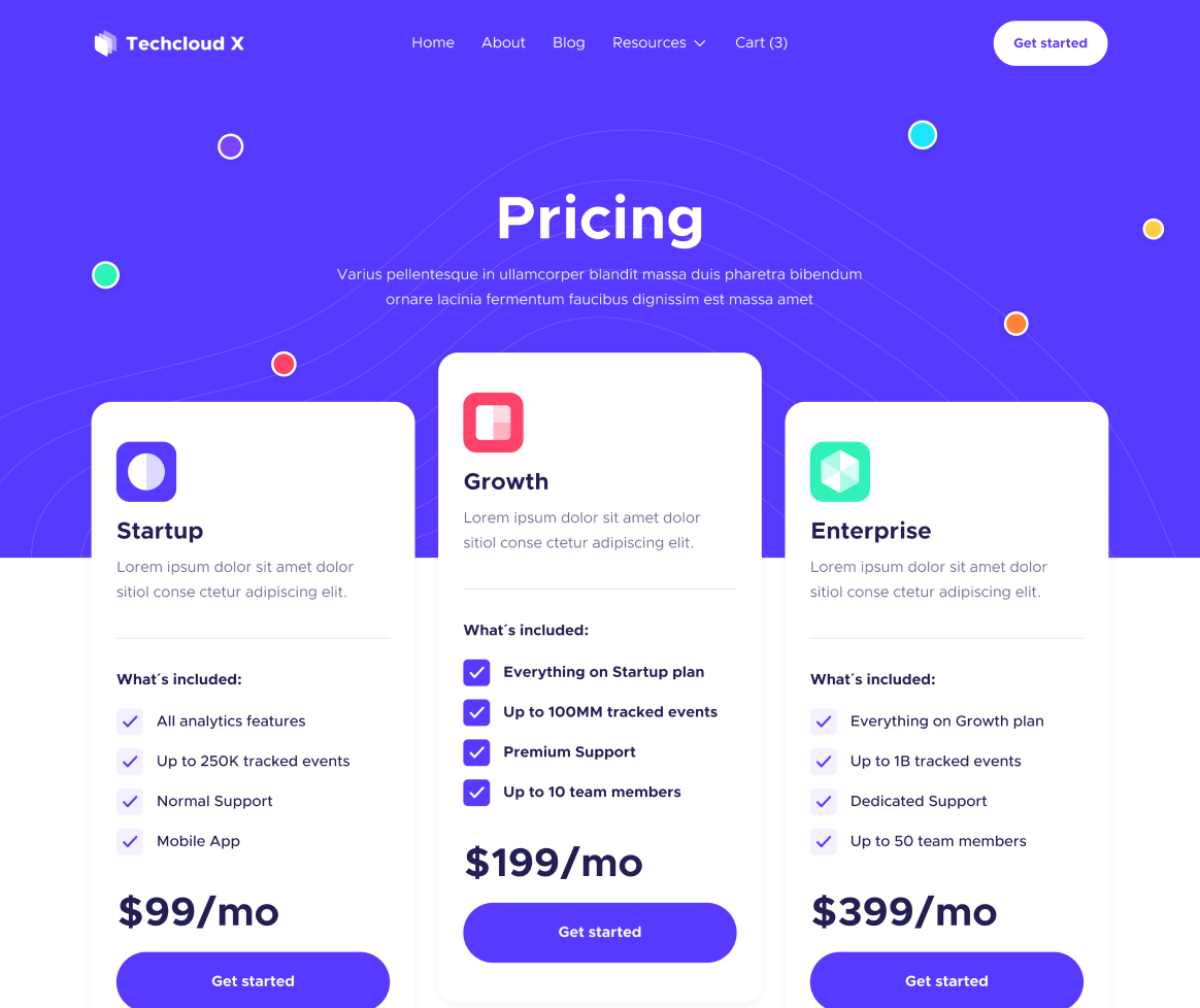 Pricing - Techcloud X Webflow Template