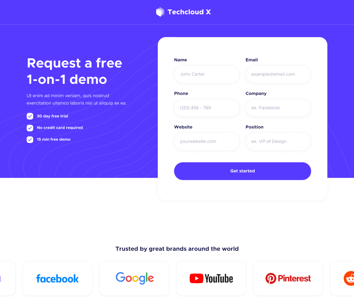 Landing Page - Techcloud X Webflow Template