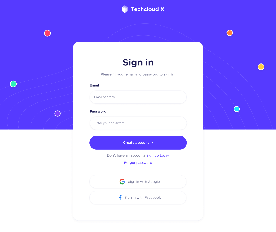Sign In - Techcloud X Webflow Template