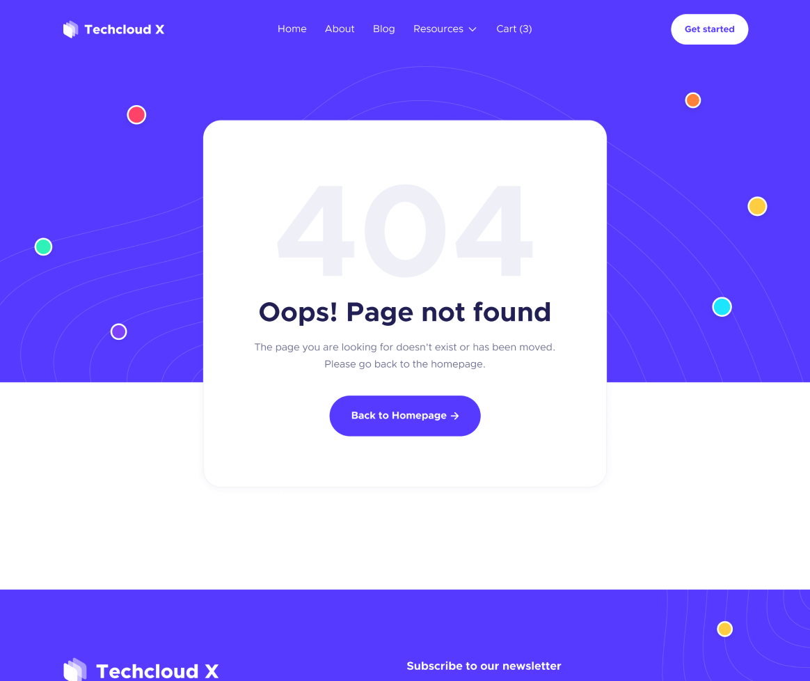 404 Not Found - Techcloud X Webflow Template