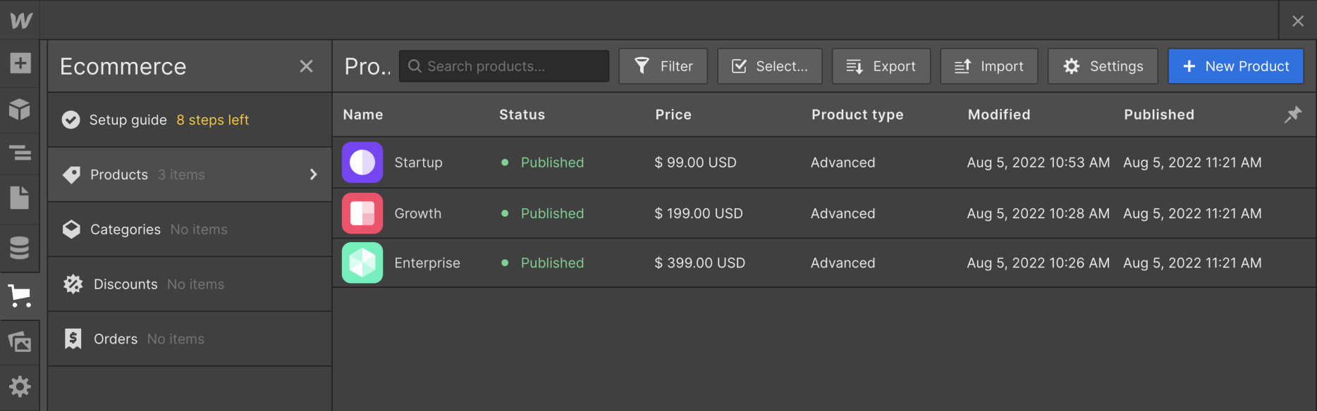 eCommerce Collection - Techcloud X Webflow Template