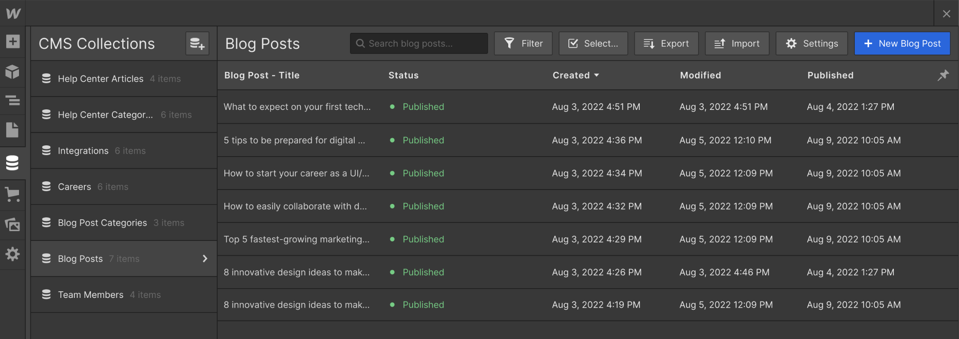 CMS Collection - Techcloud X Webflow Template