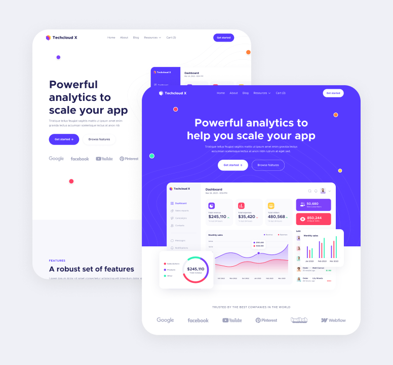 Pages Included - Techcloud X Webflow Template