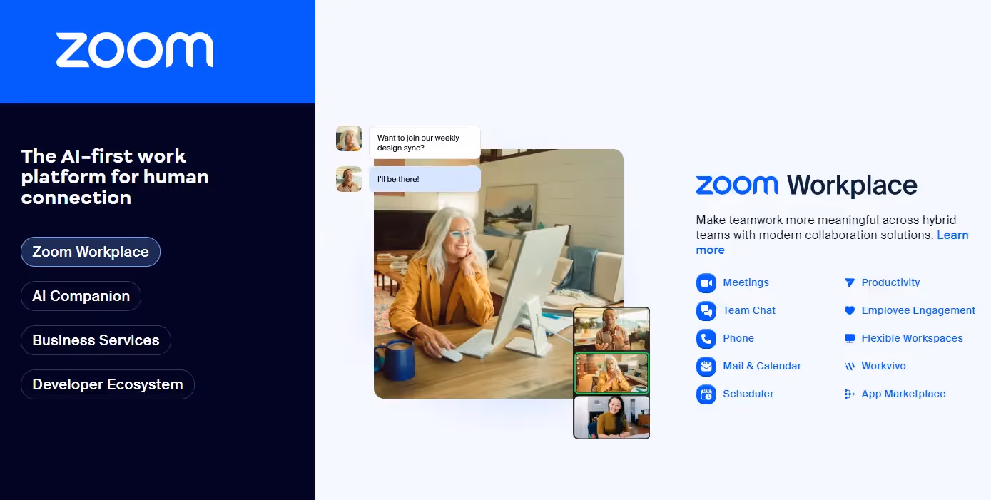 Zoom homepage