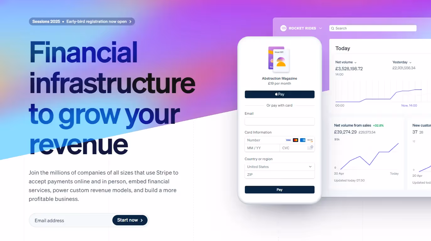 Stripe homepage