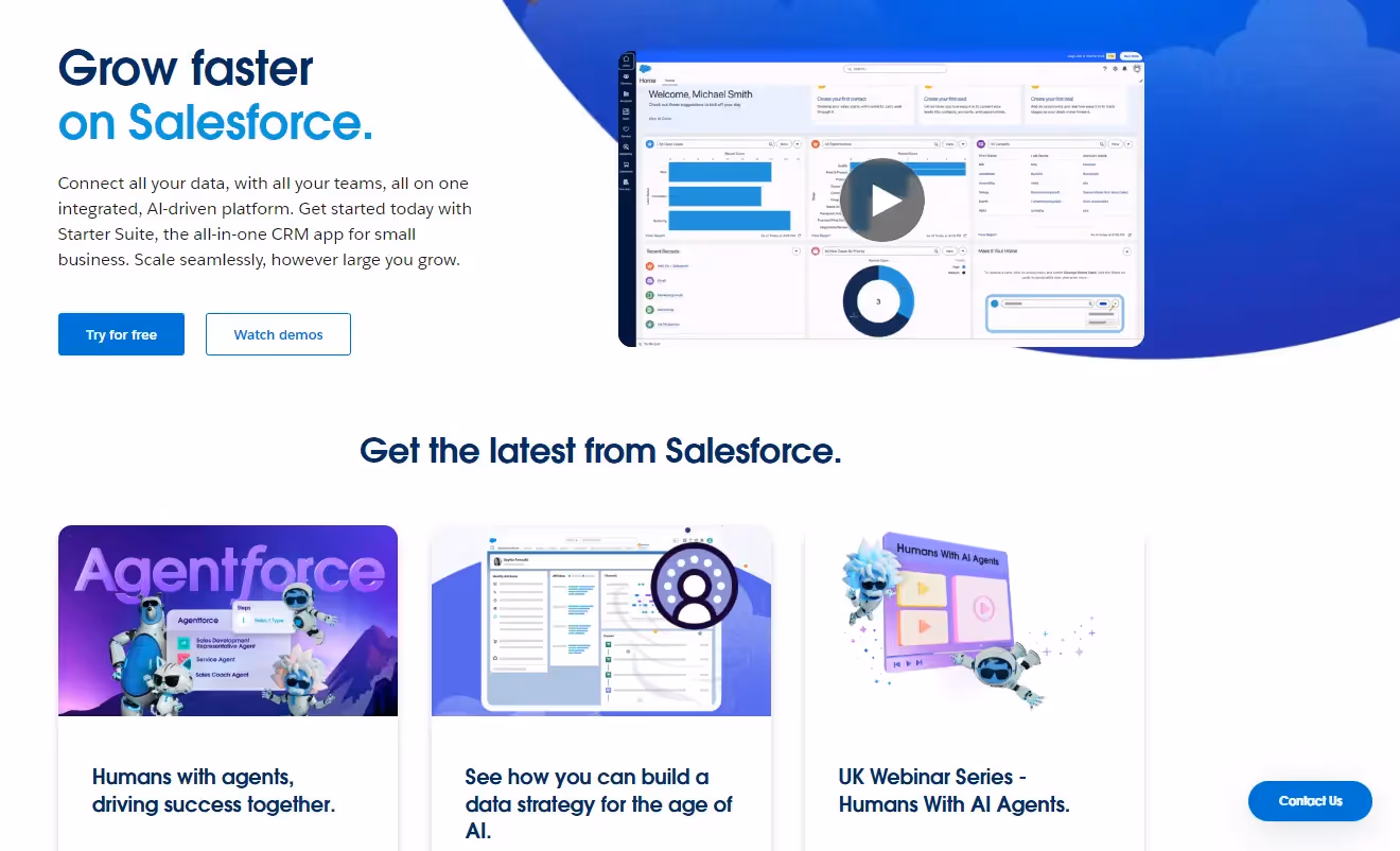 Salesforce homepage