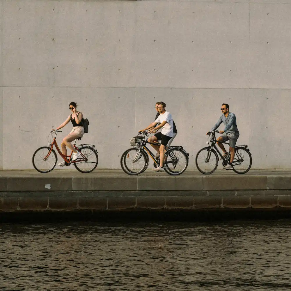 Female cyclist on a road bike. 