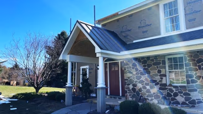 amish roofing contractors in pa stone veneer on home exterior