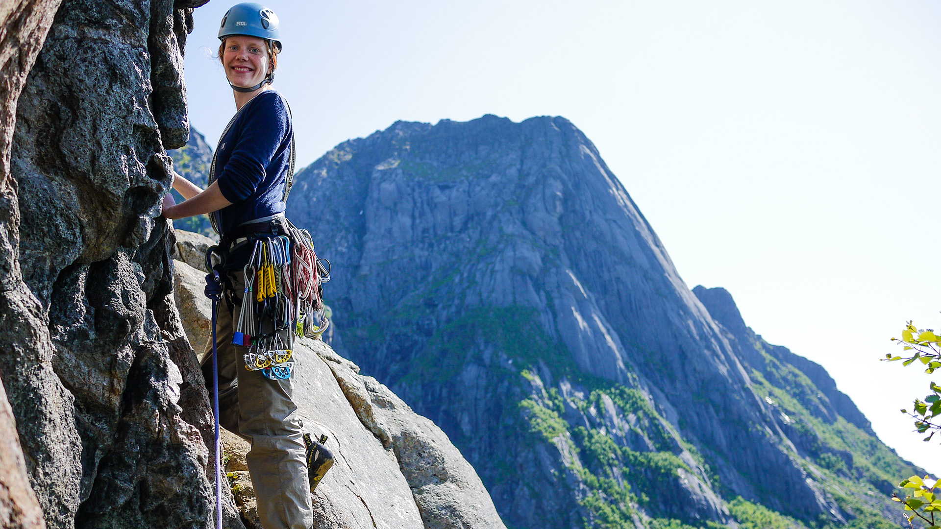 Climbing course on Lofoten granite