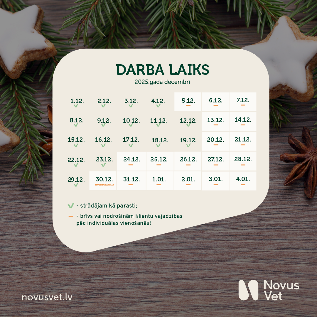 NovusVet darba laiks svētkos
