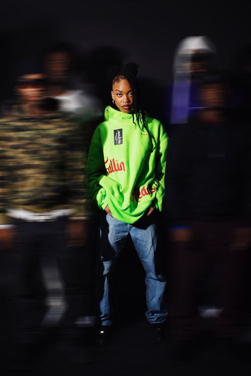 HeartsRFallin Klassic Hoodie - Neon green and red