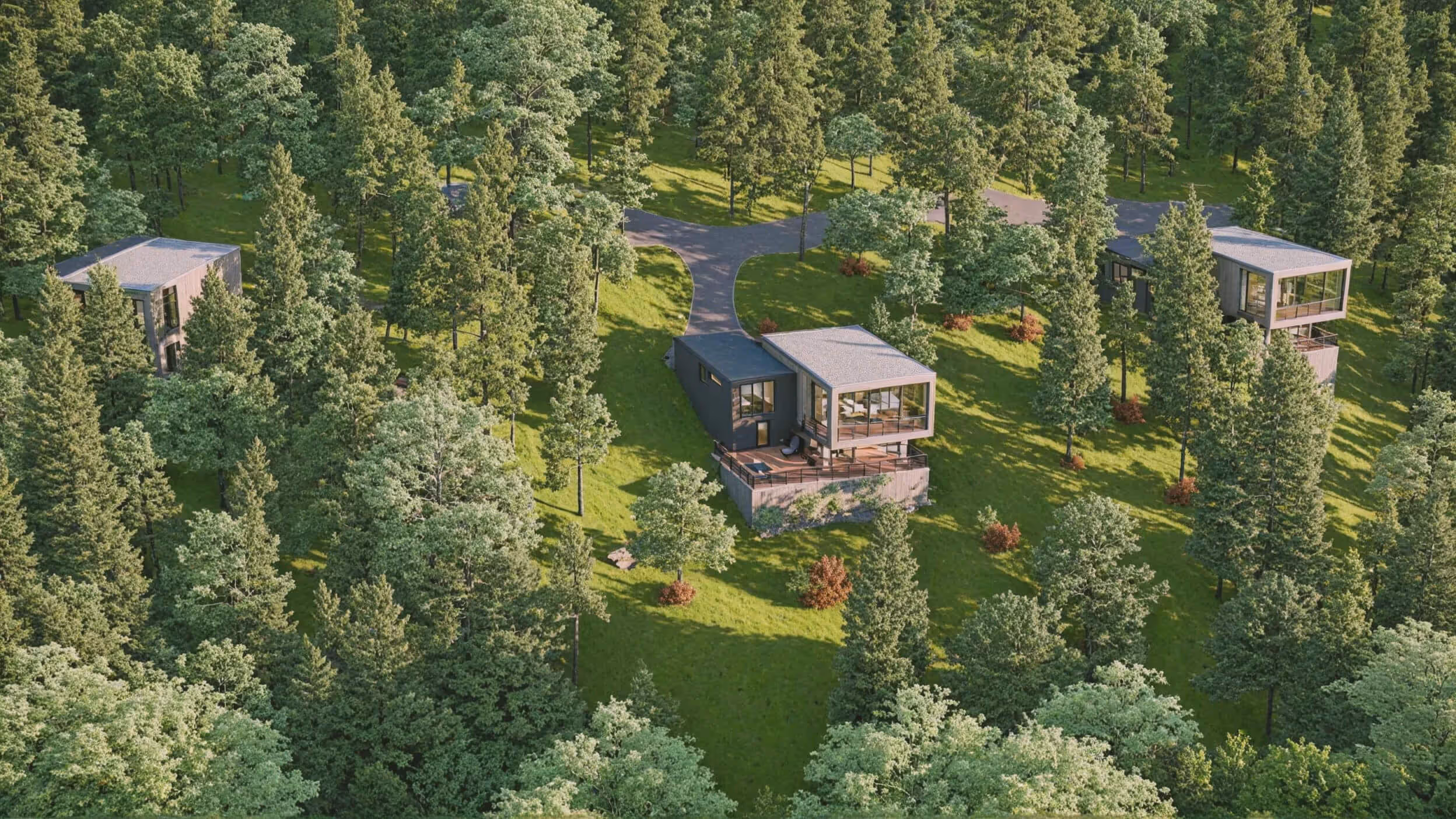 architectural rendering of a modern residential home