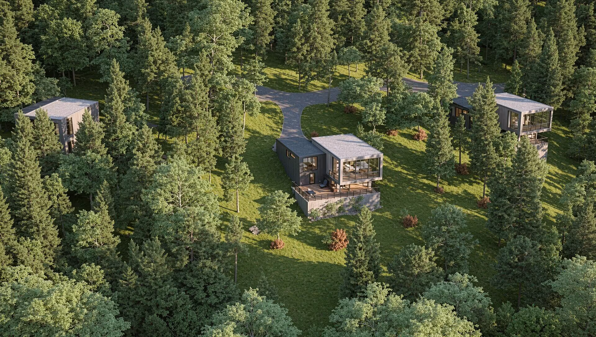 architectural rendering of a modern residential home
