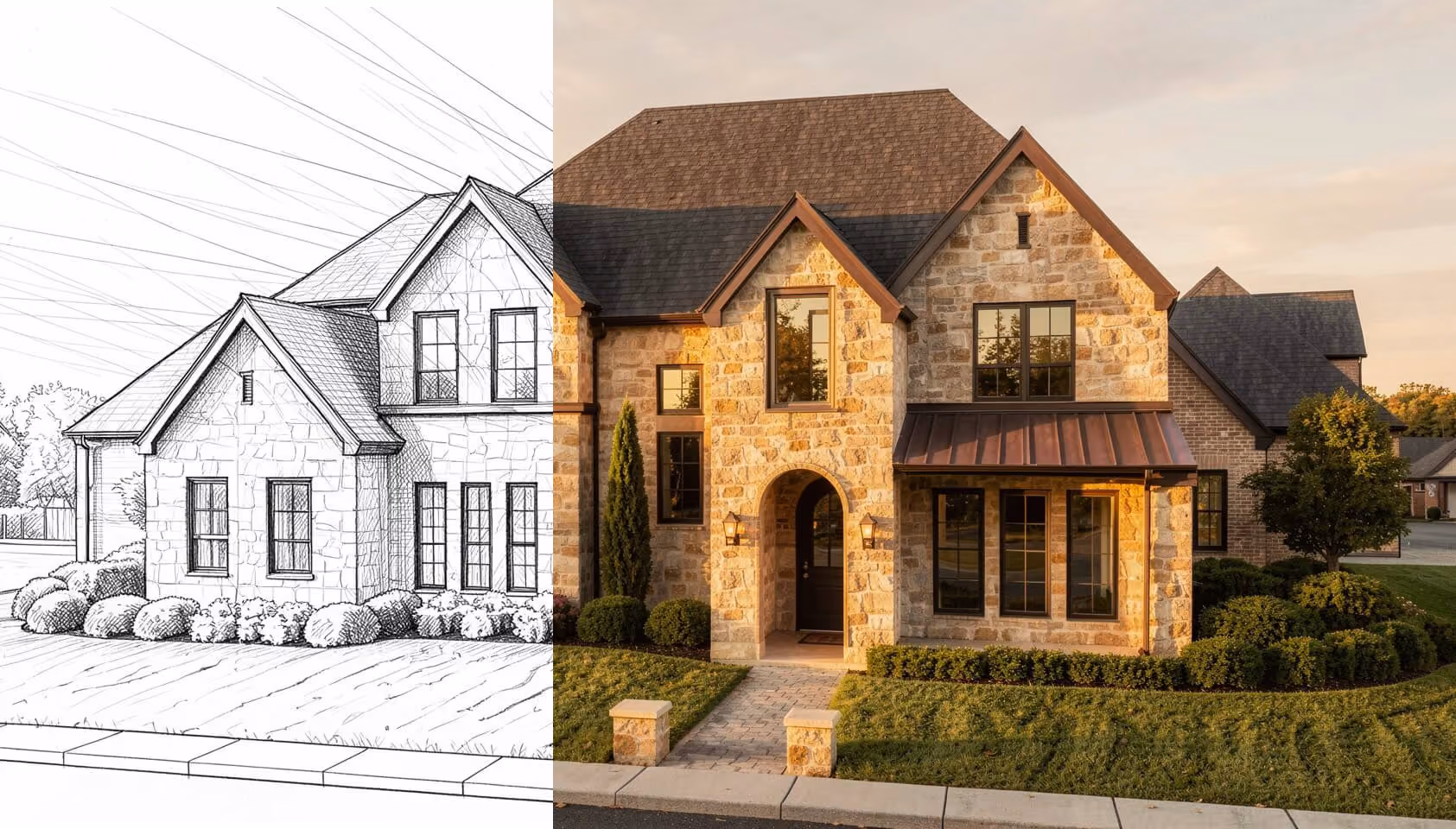 SketchUp architectural rendering of a modern house