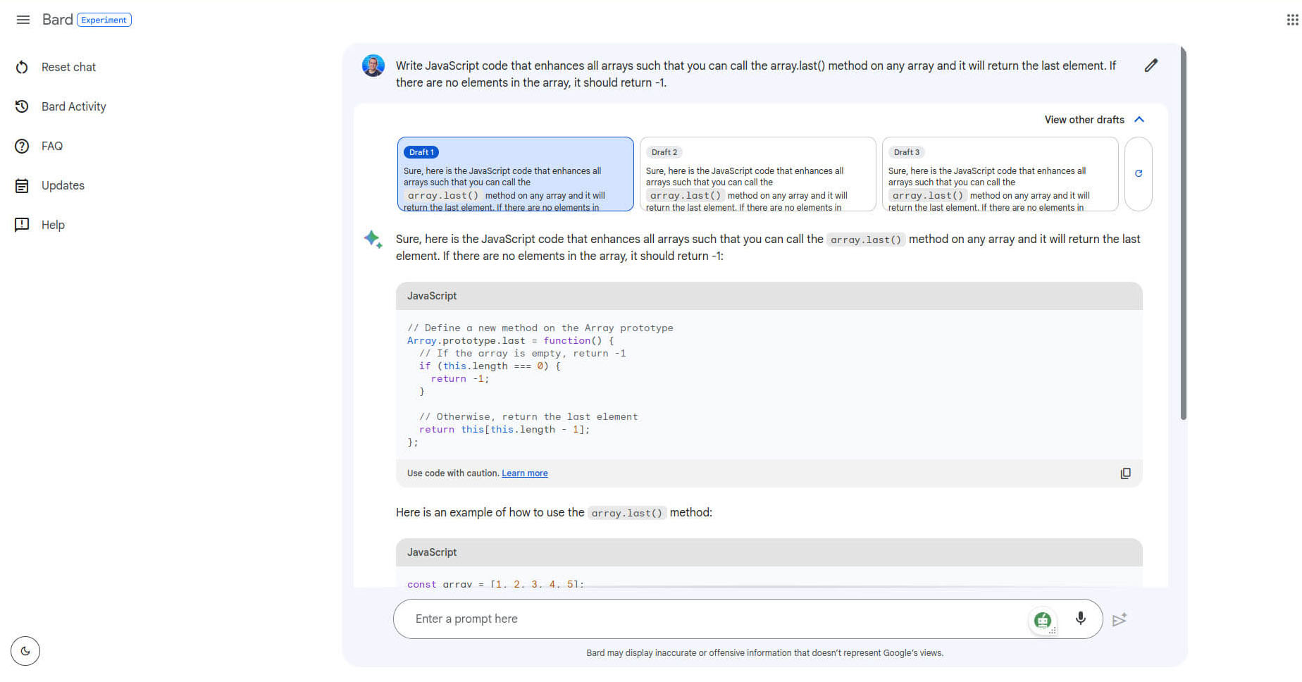 Conversations with Bard