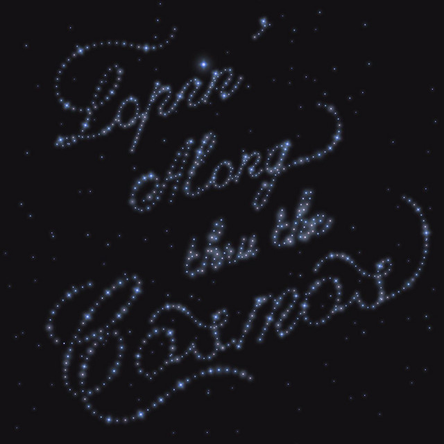Lopin' Along thru the Cosmos album cover — astral text spelled out in stars.