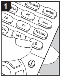 Onkyo remote Bluetooth button.