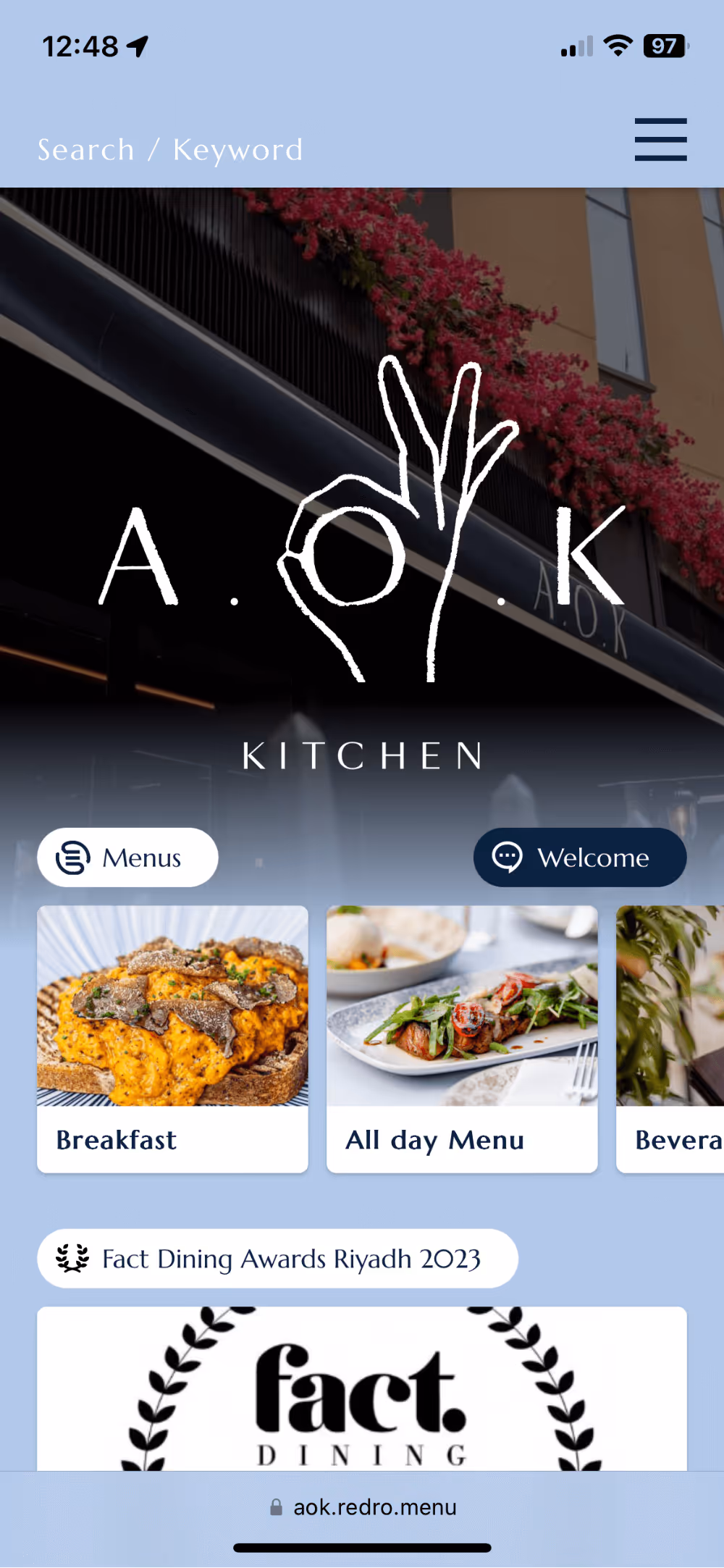 Redro Digital Menu - AOK Kitchen