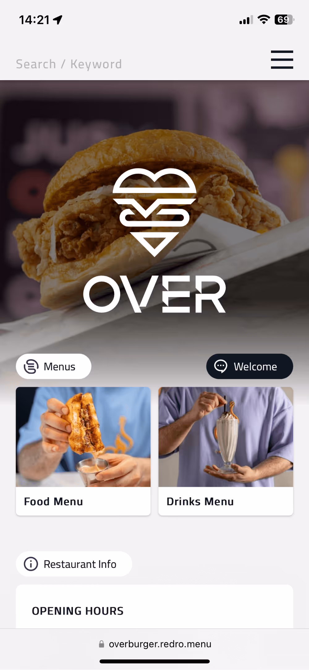 Redro Digital Menu - Over Burger