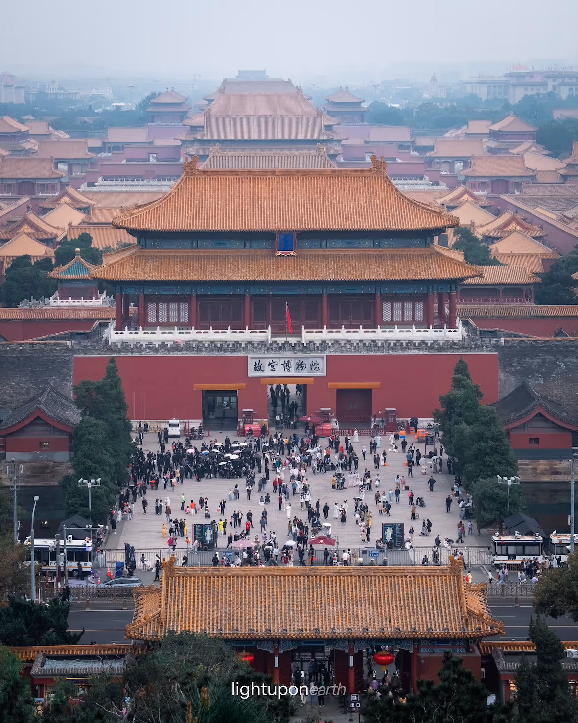 Exit gate of the Forbidden City from above