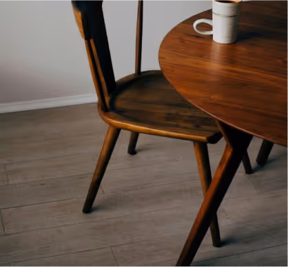 Wooden chair and table