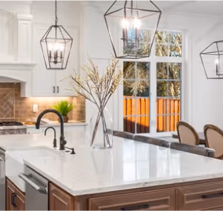 Granite countertops in a kitchen