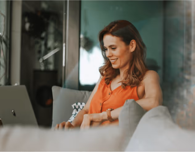 A woman on her computer