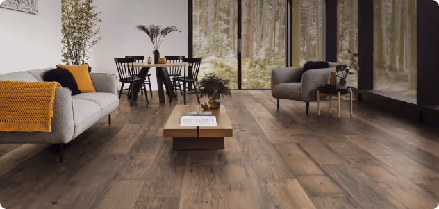 Hardwood flooring in a living area