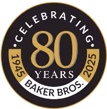 Baker Bros 80 years of service logo