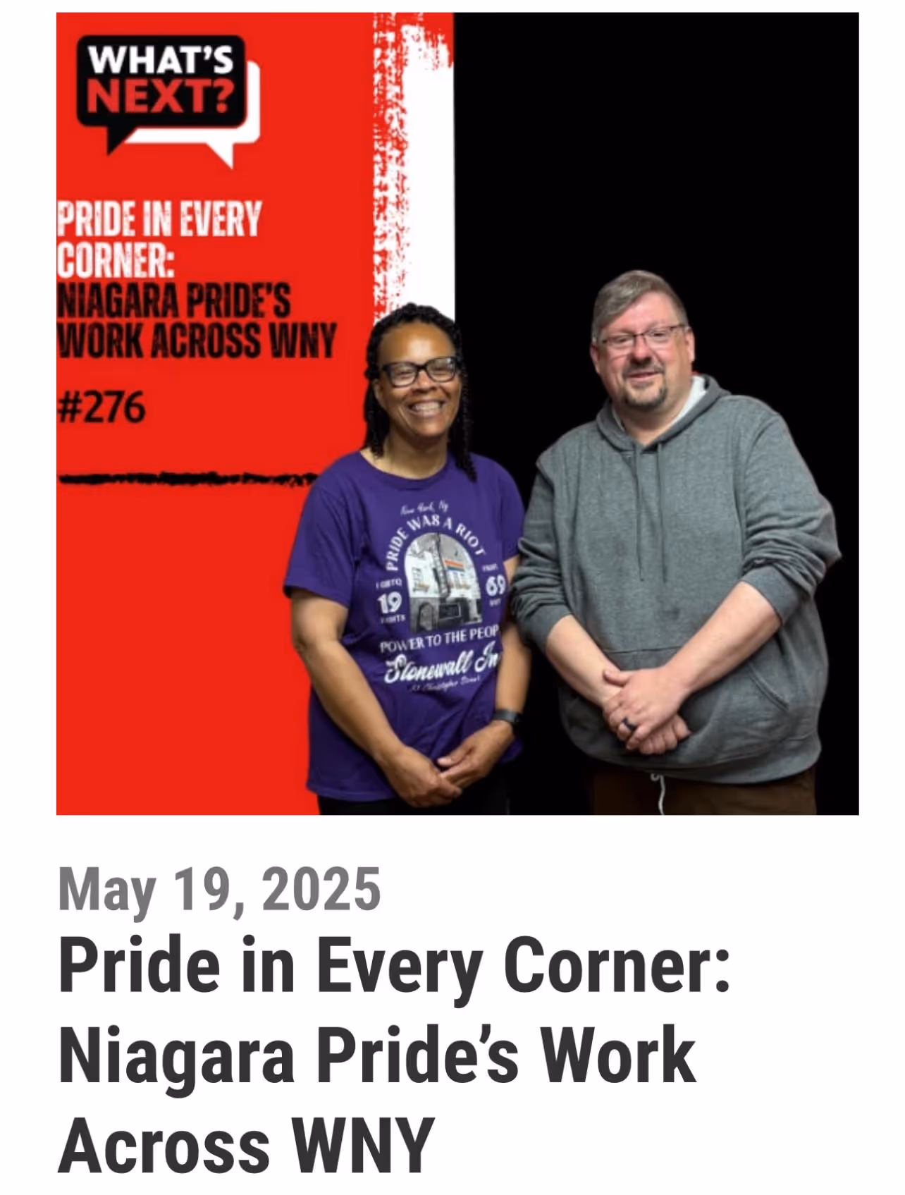 Niagara Pride Featured on Buffalo Toronto Public Media’s “What’s Next?”