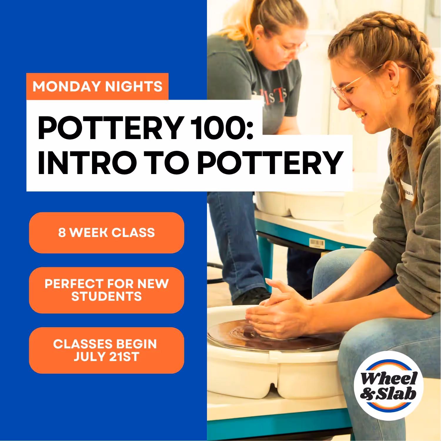 Join Wheel & Slab Pottery Club in Rochester on Monday nights starting July 21st for an 8-week beginner-friendly pottery course.