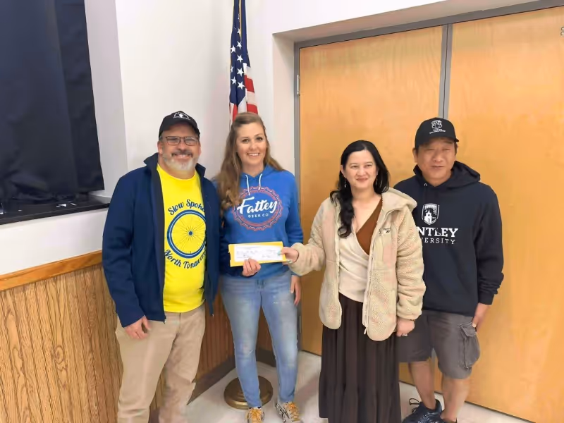 NT Neighborhood Watch raised $1,300 for the Veterans One-stop Center during its May 8th meeting thanks to community support and Dyngus Day fundraising.