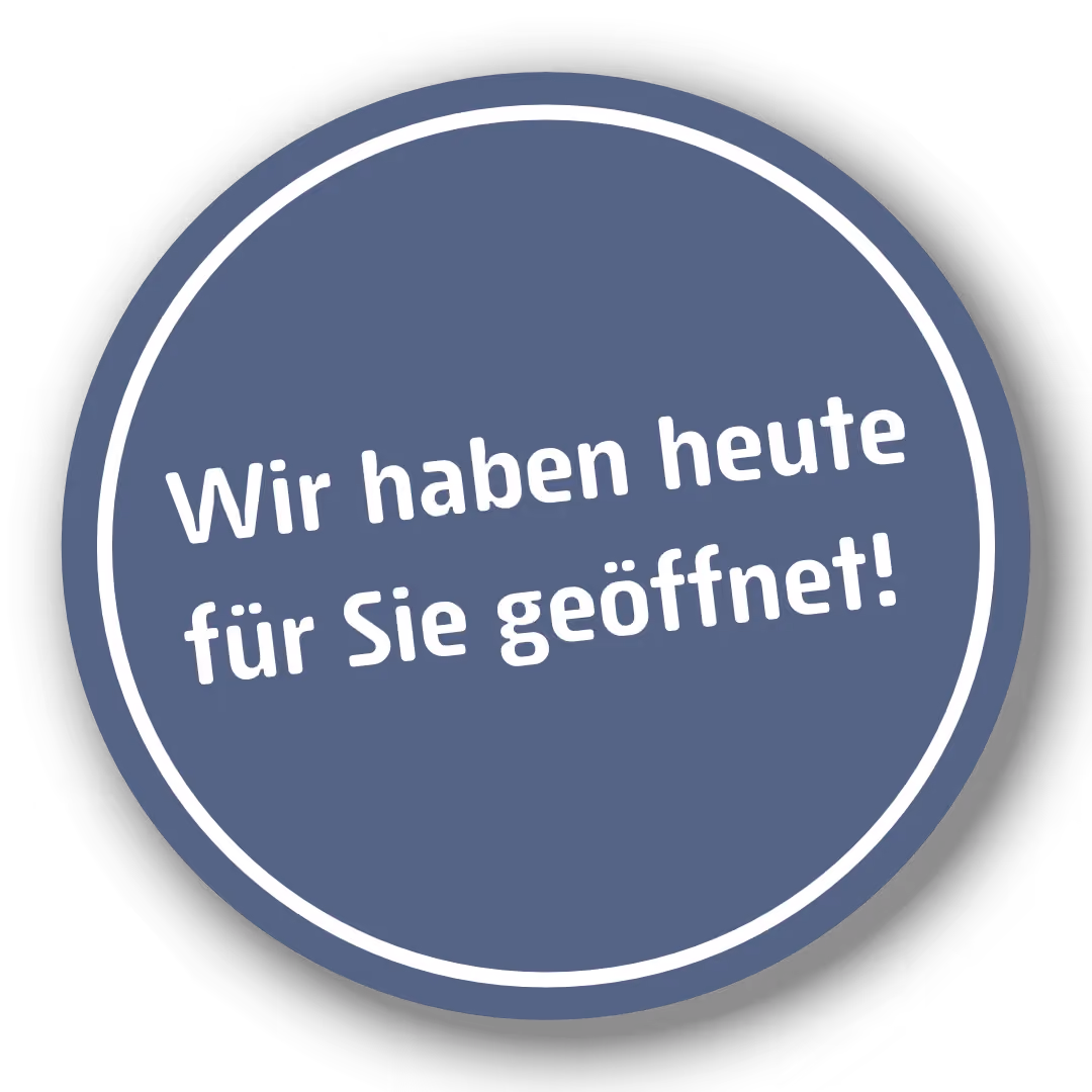 Sticker Information geöffnet oder gschlossen