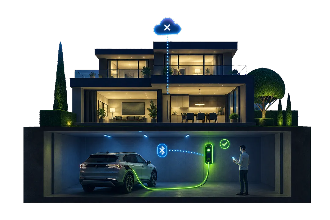Eveco's Solution 2: Offline-First Charging Control With Bluetooth Fallback