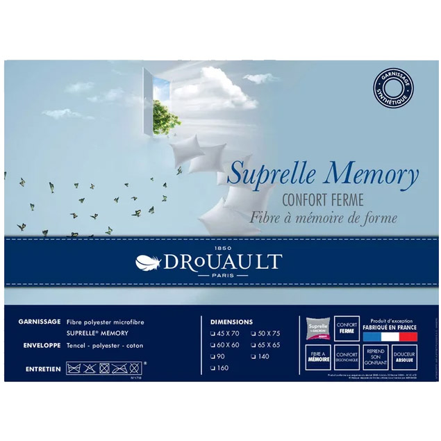 L'oreiller Suprelle Memory est spécialement conçu pour offrir un excellent soutien cervical et permettre aux utilisateurs de caler confortablement leur dos pendant la lecture. Son garnissage en microfibres siliconées Suprelle Memory garantit une fermeté optimale, tandis que son enveloppe en Tenoel, polyester et coton assure douceur et confort.