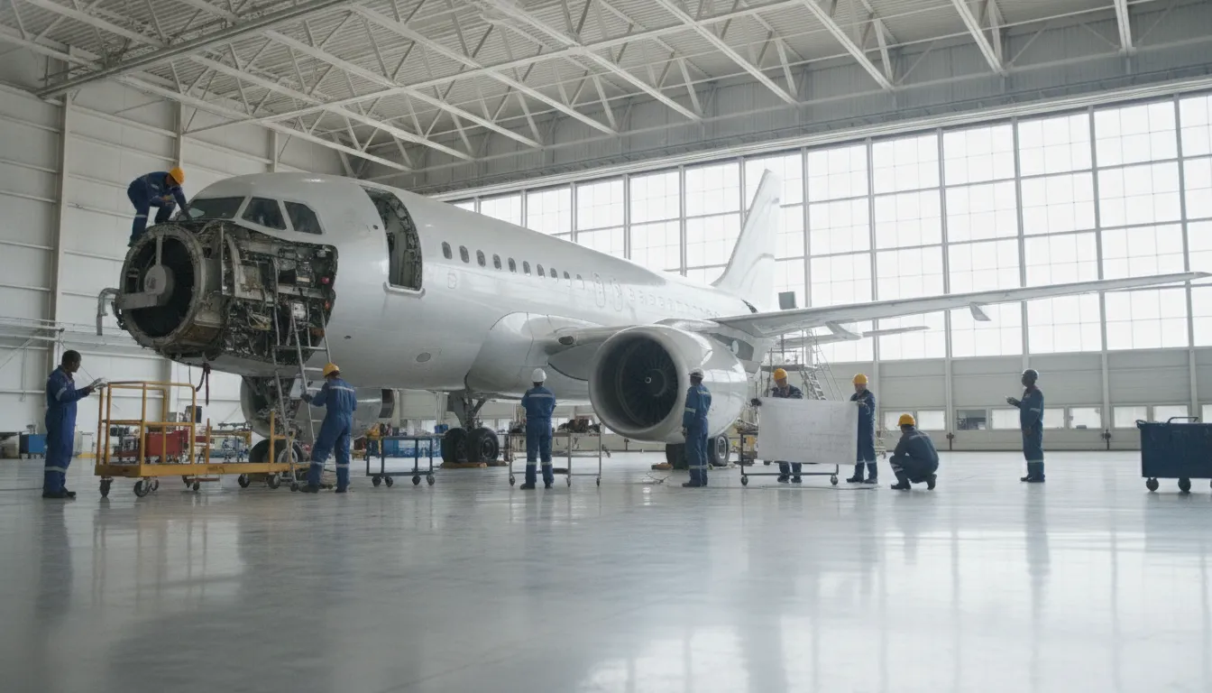 Airline maintenance team evaluating a Veryon Tracking alternative in a hangar