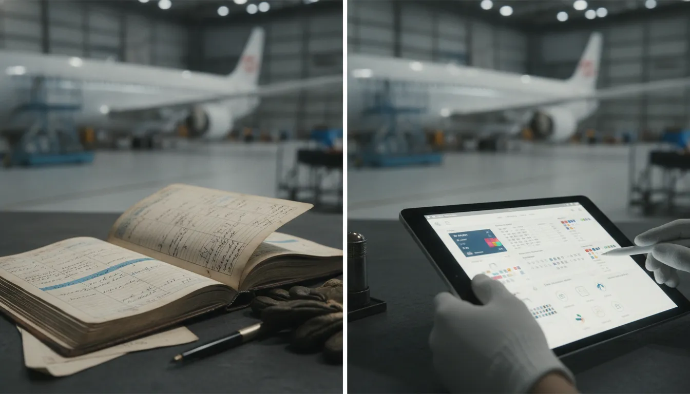 Comparison of digital and paper aircraft maintenance records