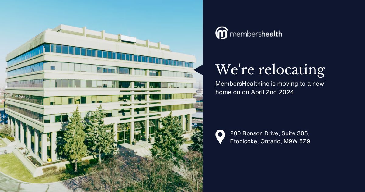 Members health new office building location, image of building with trees outside