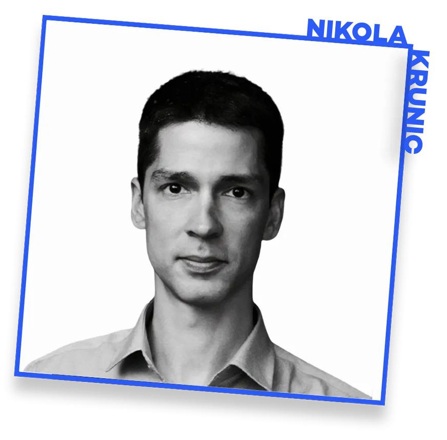 A headshot of Nicola Krunic, data hero at Saxo Bank 