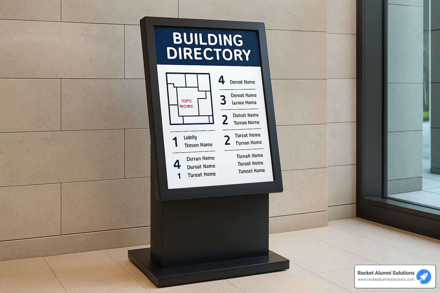 ADA-compliant directory kiosk pedestal - Building Directory Kiosk ADA-compliant directory kiosk pedestal - Building Directory Kiosk