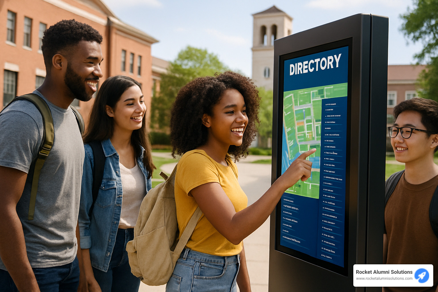university campus directory kiosk with students - Building Directory Kiosk university campus directory kiosk with students - Building Directory Kiosk