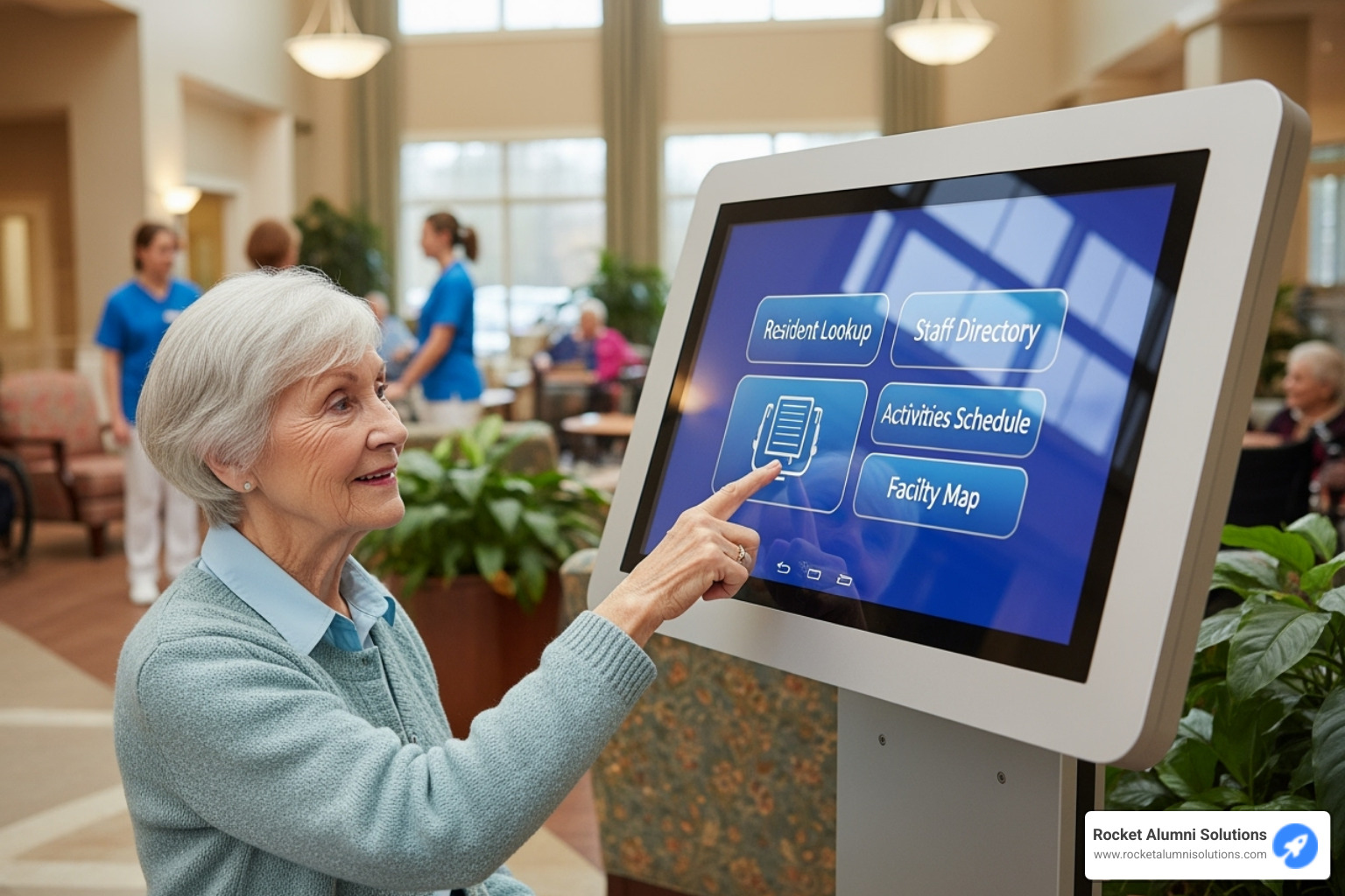 vibrant and easy-to-read activity calendar on a touchscreen display - Touchscreen Nursing Home Directory vibrant and easy-to-read activity calendar on a touchscreen display - Touchscreen Nursing Home Directory