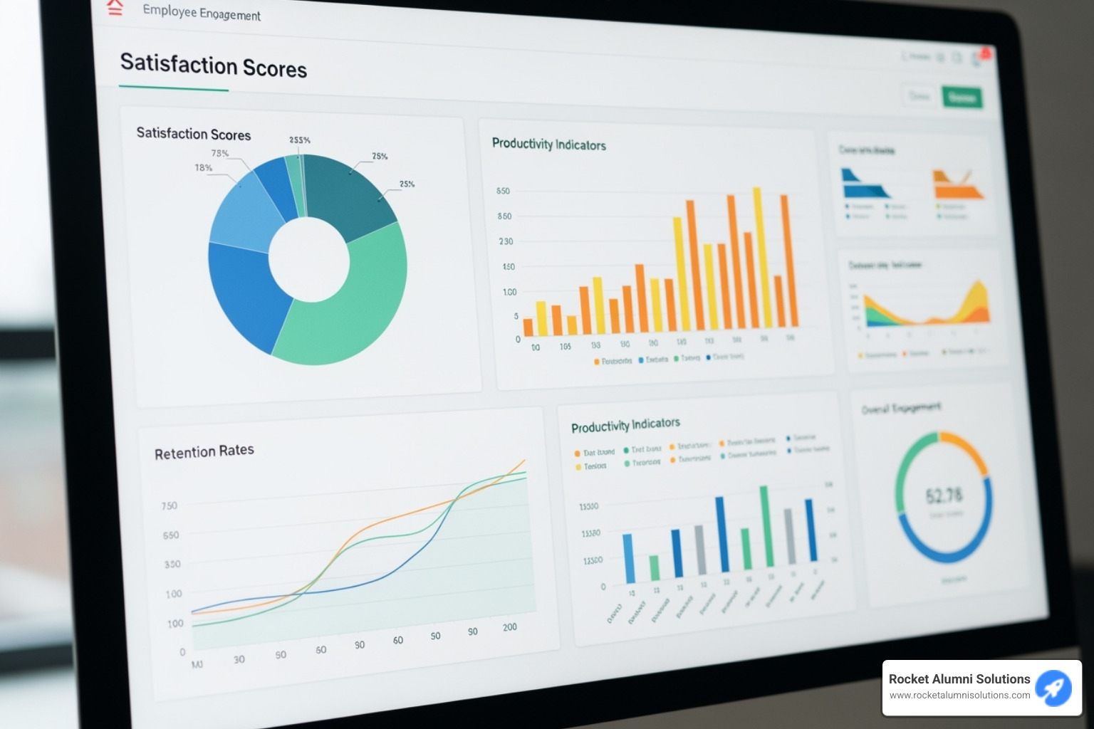 A dashboard showing employee engagement metrics - employee engagement strategies A dashboard showing employee engagement metrics - employee engagement strategies