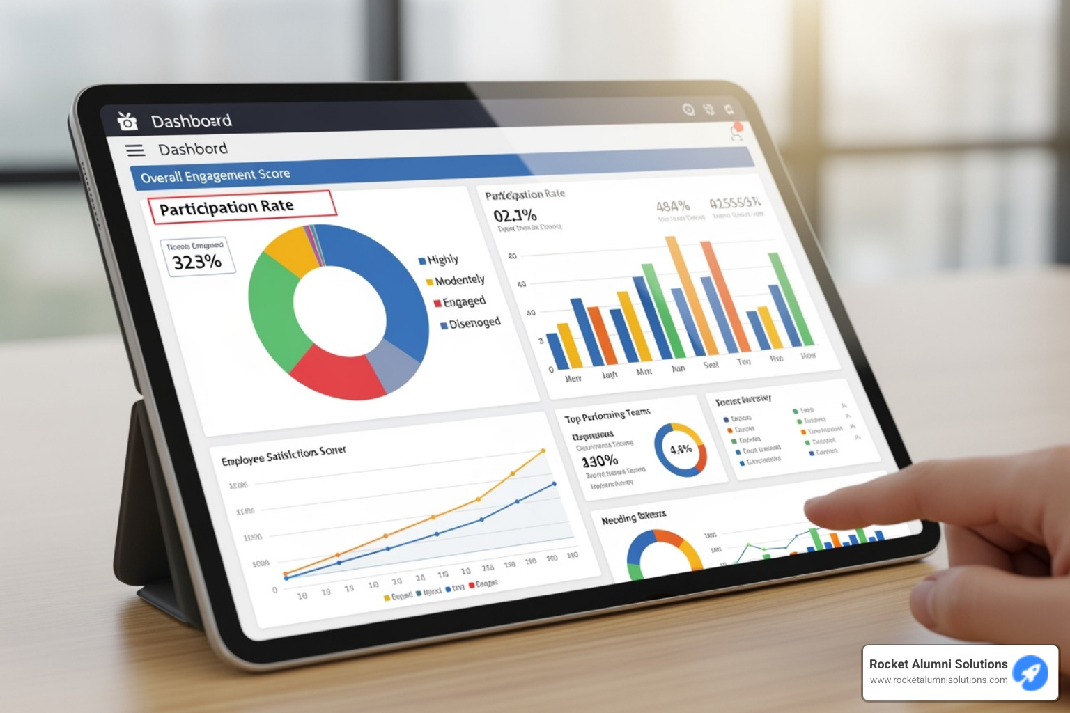 comprehensive employee engagement dashboard on a tablet - employee engagement tools comprehensive employee engagement dashboard on a tablet - employee engagement tools